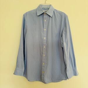 Charles Tyrwhitt Mens Sky Blue Mini Grid Check Slim Fit Non-Iron L/S Shirt 15.5